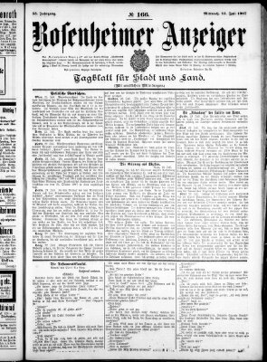 Rosenheimer Anzeiger Mittwoch 24. Juli 1907