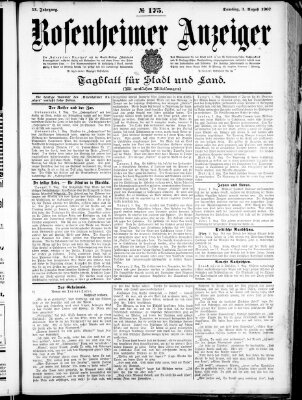 Rosenheimer Anzeiger Samstag 3. August 1907