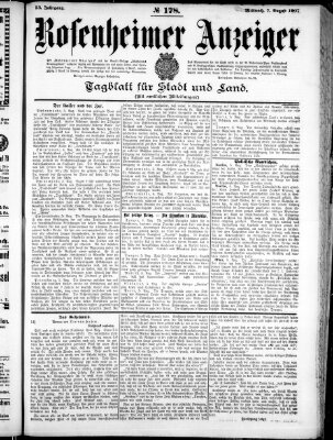 Rosenheimer Anzeiger Mittwoch 7. August 1907