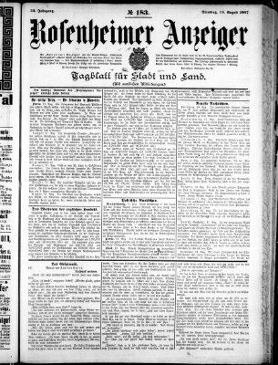 Rosenheimer Anzeiger Dienstag 13. August 1907