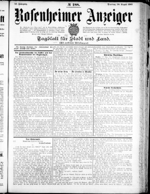 Rosenheimer Anzeiger Dienstag 20. August 1907