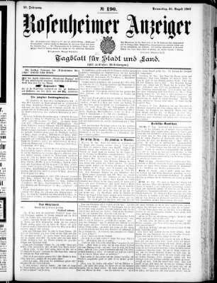 Rosenheimer Anzeiger Donnerstag 22. August 1907