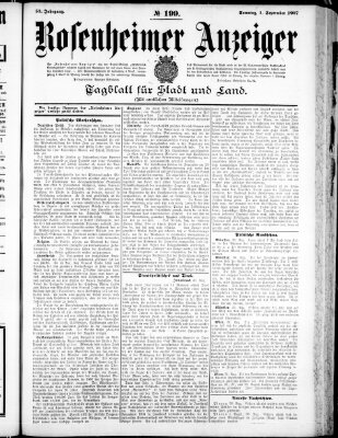 Rosenheimer Anzeiger Sonntag 1. September 1907