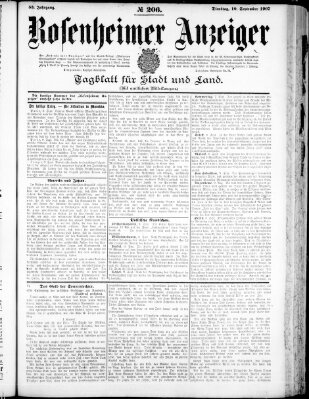 Rosenheimer Anzeiger Dienstag 10. September 1907