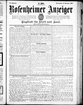 Rosenheimer Anzeiger Donnerstag 12. September 1907