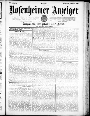 Rosenheimer Anzeiger Freitag 20. September 1907