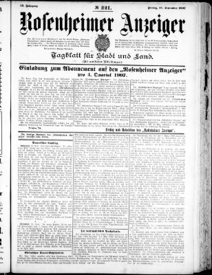 Rosenheimer Anzeiger Freitag 27. September 1907