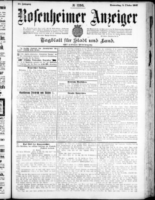 Rosenheimer Anzeiger Donnerstag 3. Oktober 1907