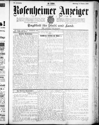 Rosenheimer Anzeiger Dienstag 8. Oktober 1907