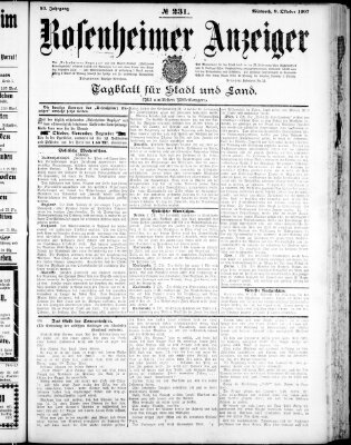 Rosenheimer Anzeiger Mittwoch 9. Oktober 1907