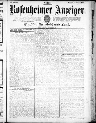 Rosenheimer Anzeiger Sonntag 13. Oktober 1907