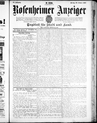 Rosenheimer Anzeiger Freitag 18. Oktober 1907