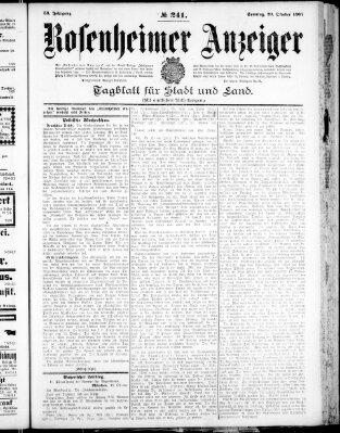 Rosenheimer Anzeiger Sonntag 20. Oktober 1907