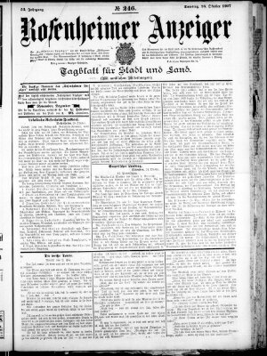 Rosenheimer Anzeiger Samstag 26. Oktober 1907