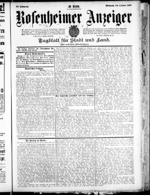 Rosenheimer Anzeiger Mittwoch 30. Oktober 1907