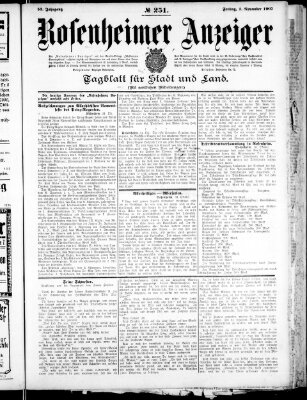 Rosenheimer Anzeiger Freitag 1. November 1907