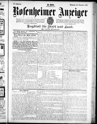 Rosenheimer Anzeiger Mittwoch 13. November 1907