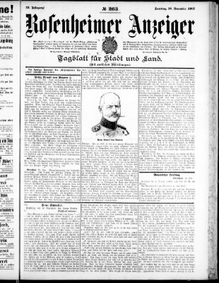 Rosenheimer Anzeiger Samstag 16. November 1907