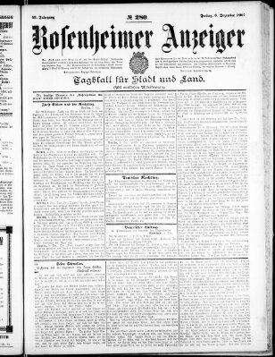 Rosenheimer Anzeiger Freitag 6. Dezember 1907