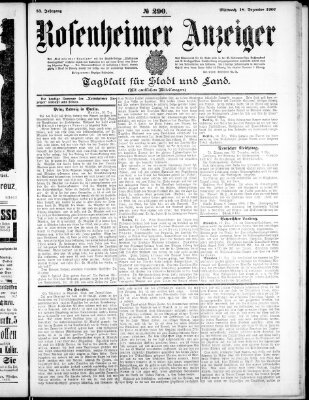 Rosenheimer Anzeiger Mittwoch 18. Dezember 1907