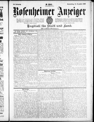 Rosenheimer Anzeiger Donnerstag 19. Dezember 1907