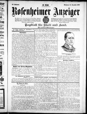 Rosenheimer Anzeiger Mittwoch 25. Dezember 1907