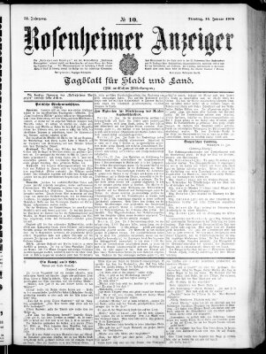 Rosenheimer Anzeiger Dienstag 14. Januar 1908