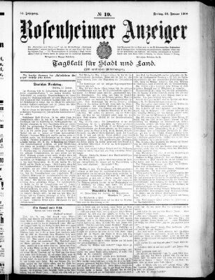 Rosenheimer Anzeiger Freitag 24. Januar 1908