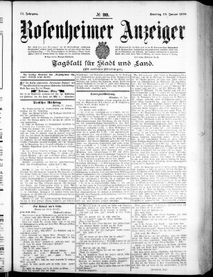 Rosenheimer Anzeiger Samstag 25. Januar 1908