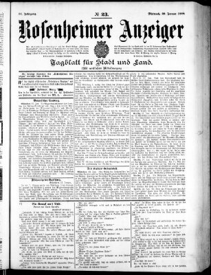 Rosenheimer Anzeiger Mittwoch 29. Januar 1908