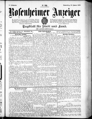 Rosenheimer Anzeiger Donnerstag 30. Januar 1908