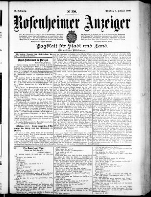 Rosenheimer Anzeiger Dienstag 4. Februar 1908