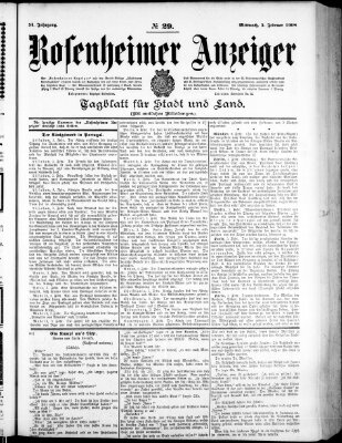 Rosenheimer Anzeiger Mittwoch 5. Februar 1908