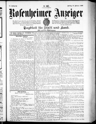 Rosenheimer Anzeiger Freitag 14. Februar 1908