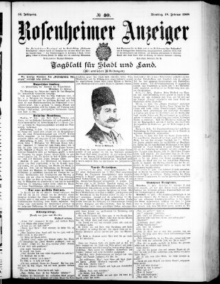 Rosenheimer Anzeiger Dienstag 18. Februar 1908