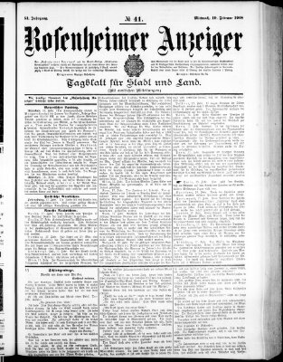 Rosenheimer Anzeiger Mittwoch 19. Februar 1908