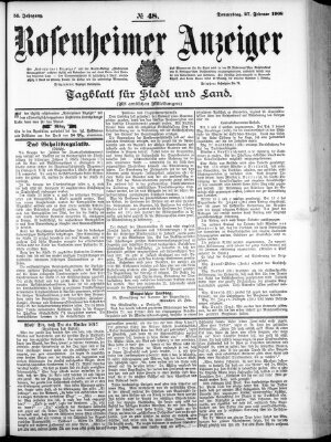 Rosenheimer Anzeiger Donnerstag 27. Februar 1908