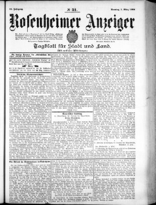 Rosenheimer Anzeiger Sonntag 1. März 1908