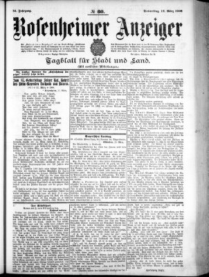 Rosenheimer Anzeiger Donnerstag 12. März 1908