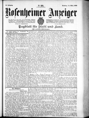 Rosenheimer Anzeiger Samstag 14. März 1908