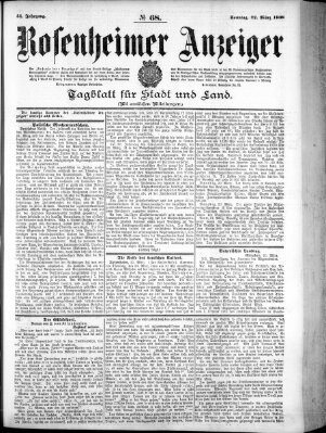 Rosenheimer Anzeiger Sonntag 22. März 1908