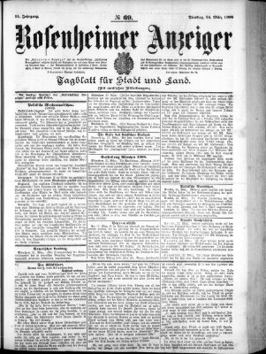 Rosenheimer Anzeiger Dienstag 24. März 1908