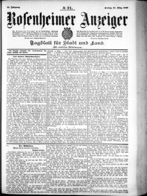 Rosenheimer Anzeiger Freitag 27. März 1908