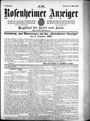 Rosenheimer Anzeiger Samstag 28. März 1908