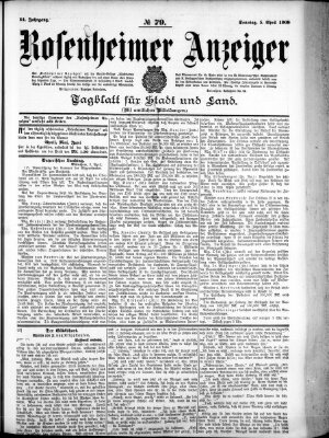 Rosenheimer Anzeiger Sonntag 5. April 1908