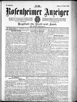 Rosenheimer Anzeiger Freitag 10. April 1908