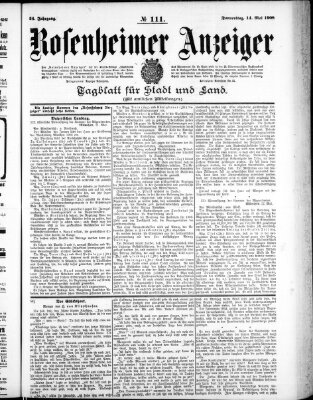 Rosenheimer Anzeiger Donnerstag 14. Mai 1908