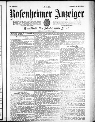 Rosenheimer Anzeiger Samstag 16. Mai 1908