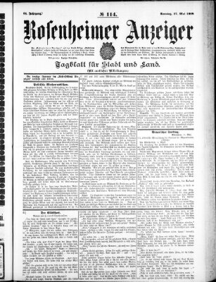 Rosenheimer Anzeiger Sonntag 17. Mai 1908