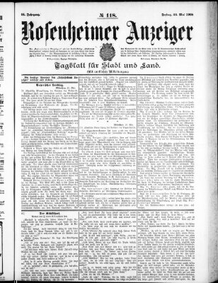 Rosenheimer Anzeiger Freitag 22. Mai 1908